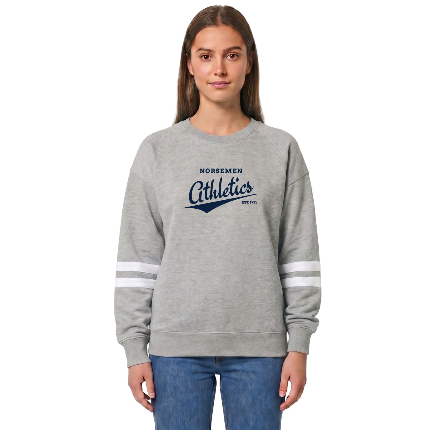 Vintage-style Norsemen Athletics Ladies Boxy Varsity Crew Sweatshirt
