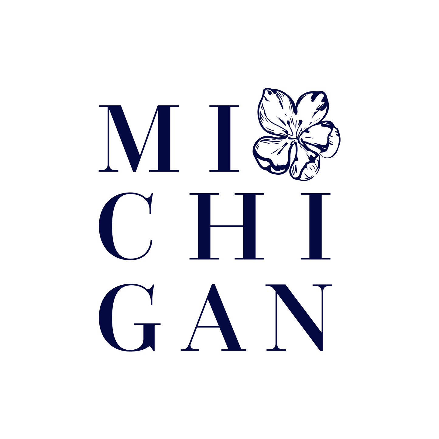 Michigan Apple Blossom Sticker, 3.6 Inch