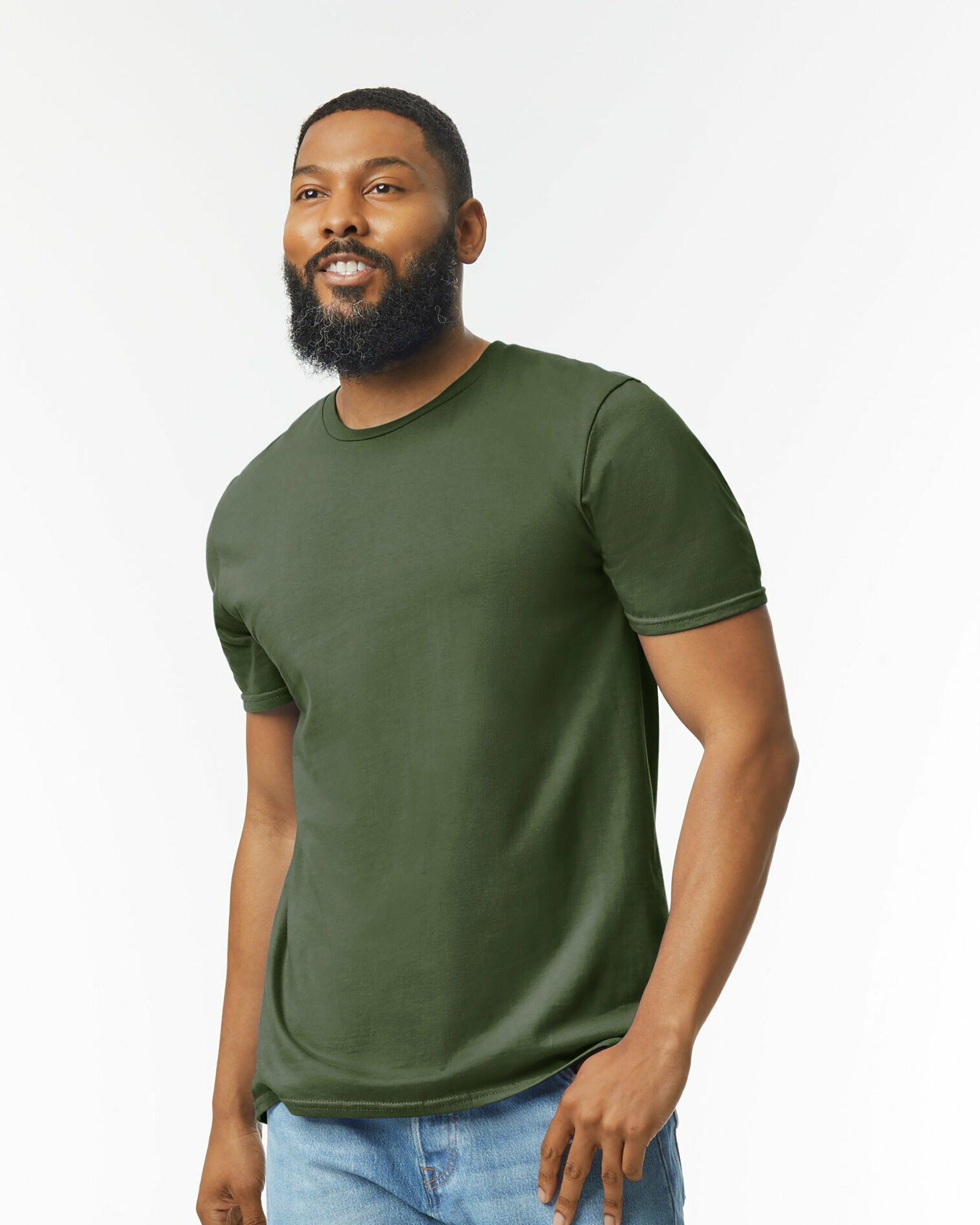 Gildan olive green sales shirt