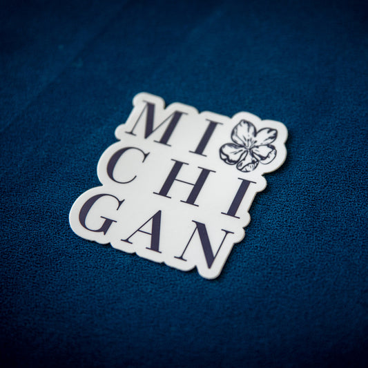 Michigan Apple Blossom Sticker, 3.6 Inch