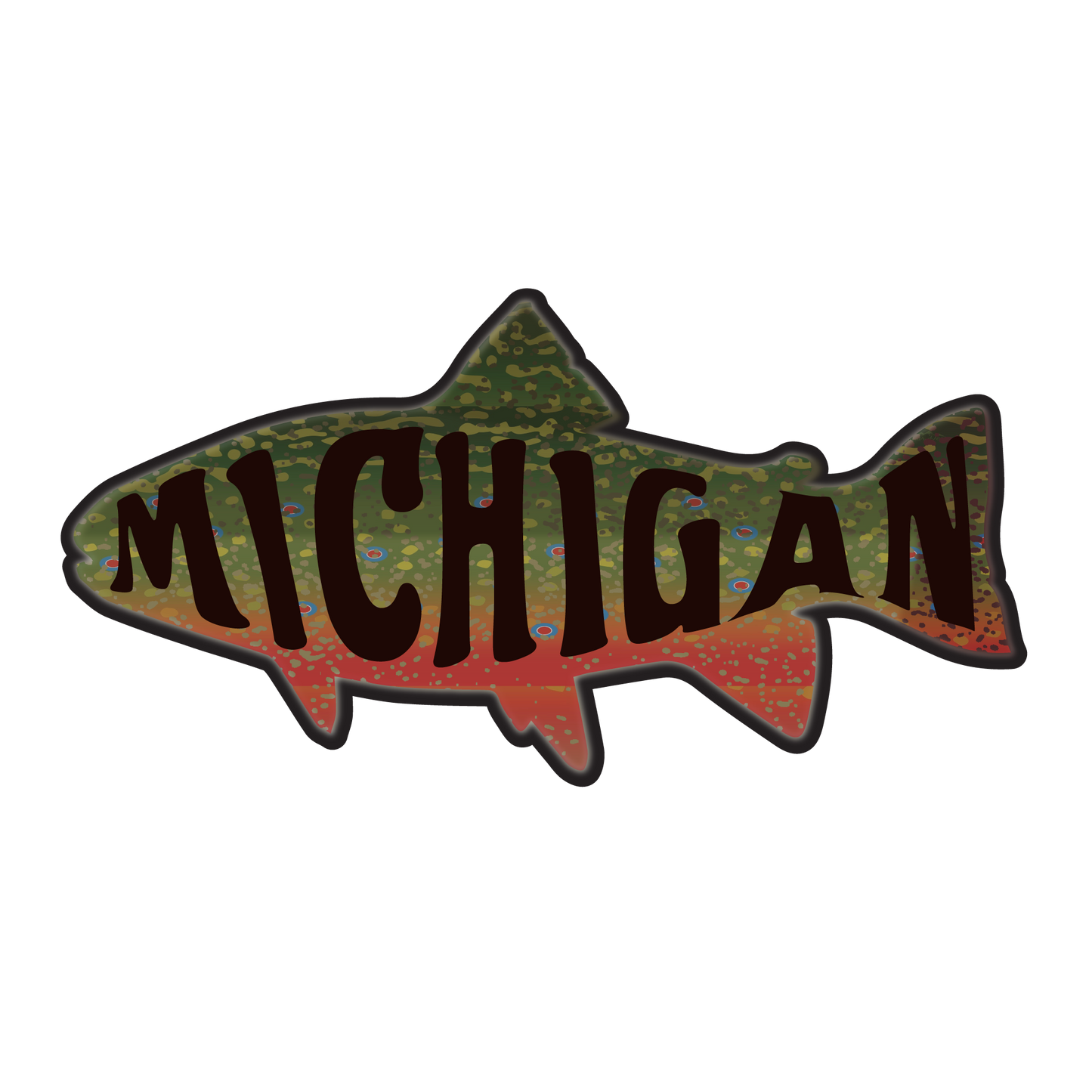 Michigan Fish Sticker, 6 Inch