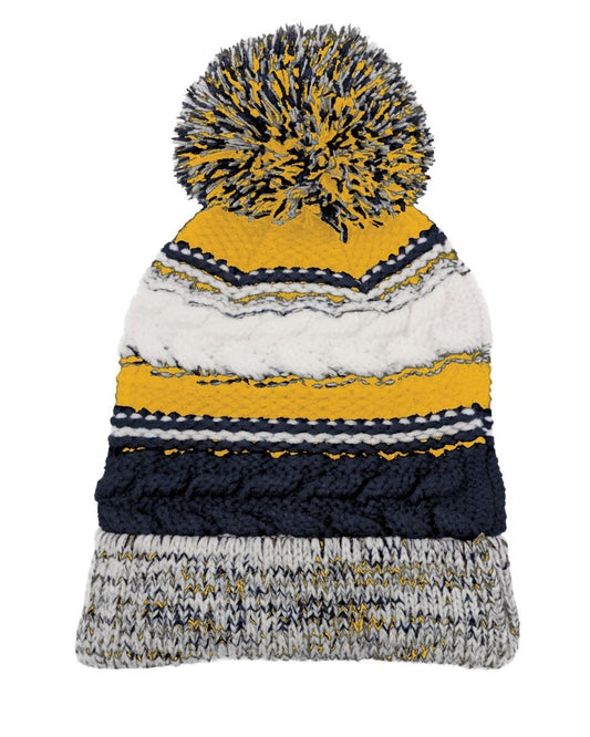 Norse Pom Pom Team Beanie, True Navy/Gold/White
